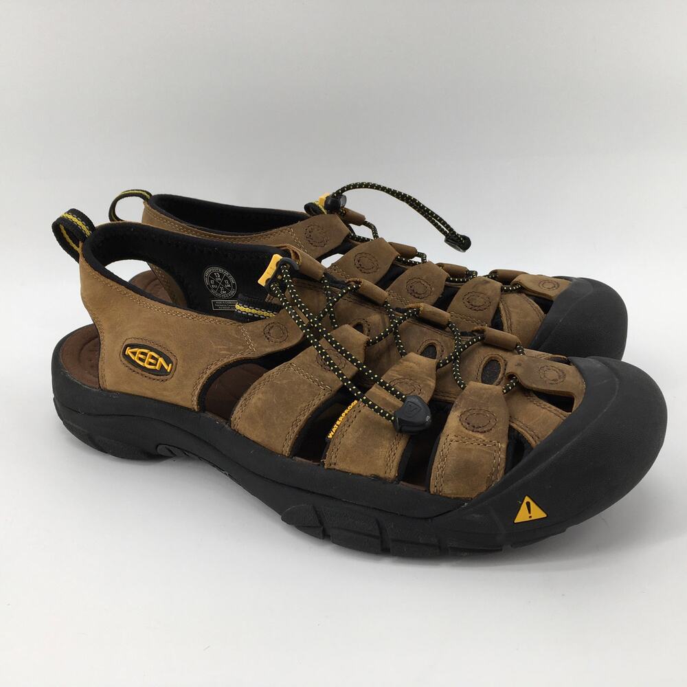KEEN Newport Leather Hiking Sandals Mens 13 Brown Trail Shoes Water Sport